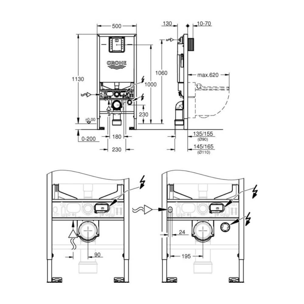 Két nước âm tường Rapid SLX GROHE 39596000