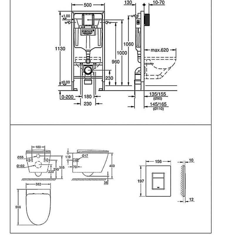 Bồn cầu treo tường GROHE 39743000