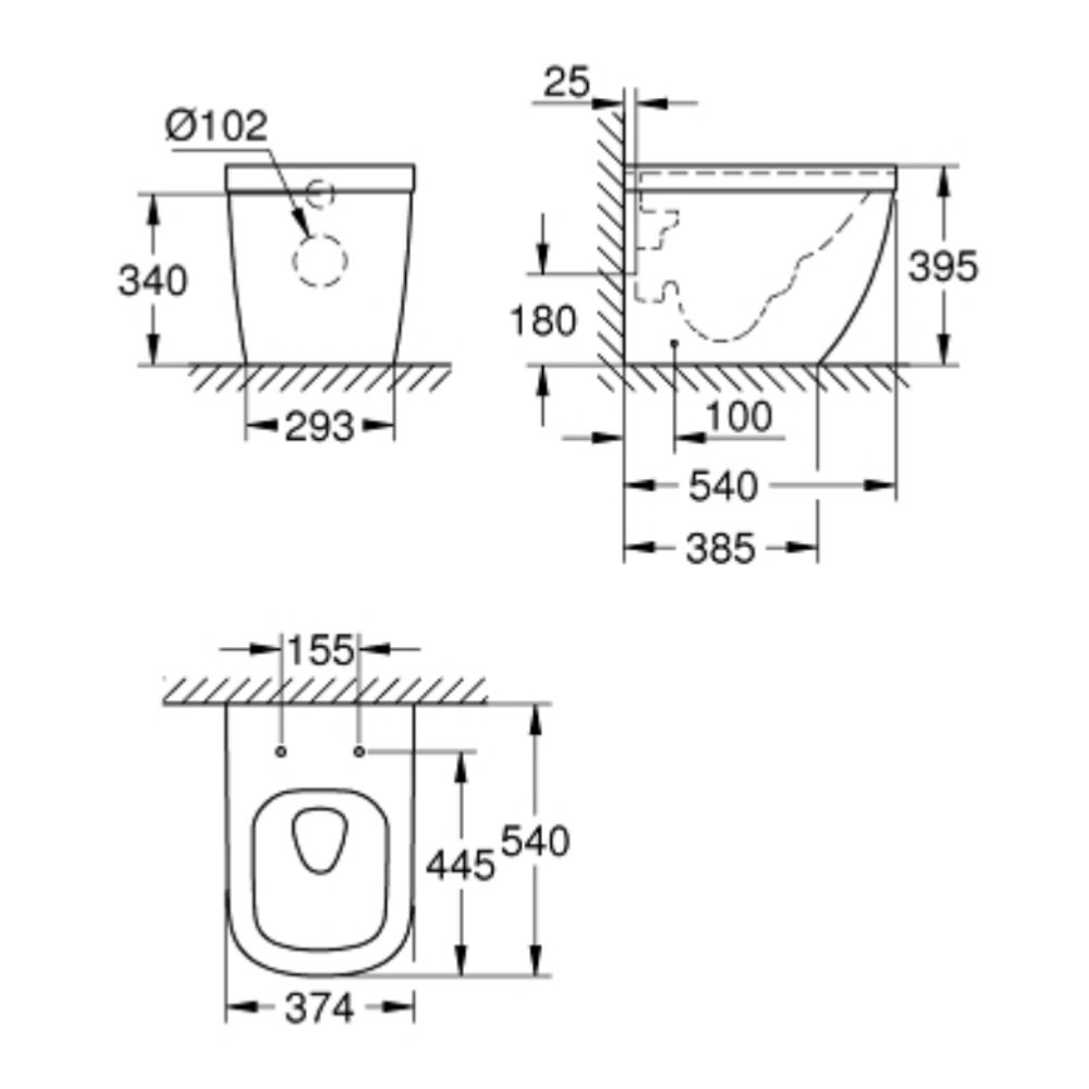 Bồn tiểu nữ đặt sàn Euro Ceramic GROHE 39339000