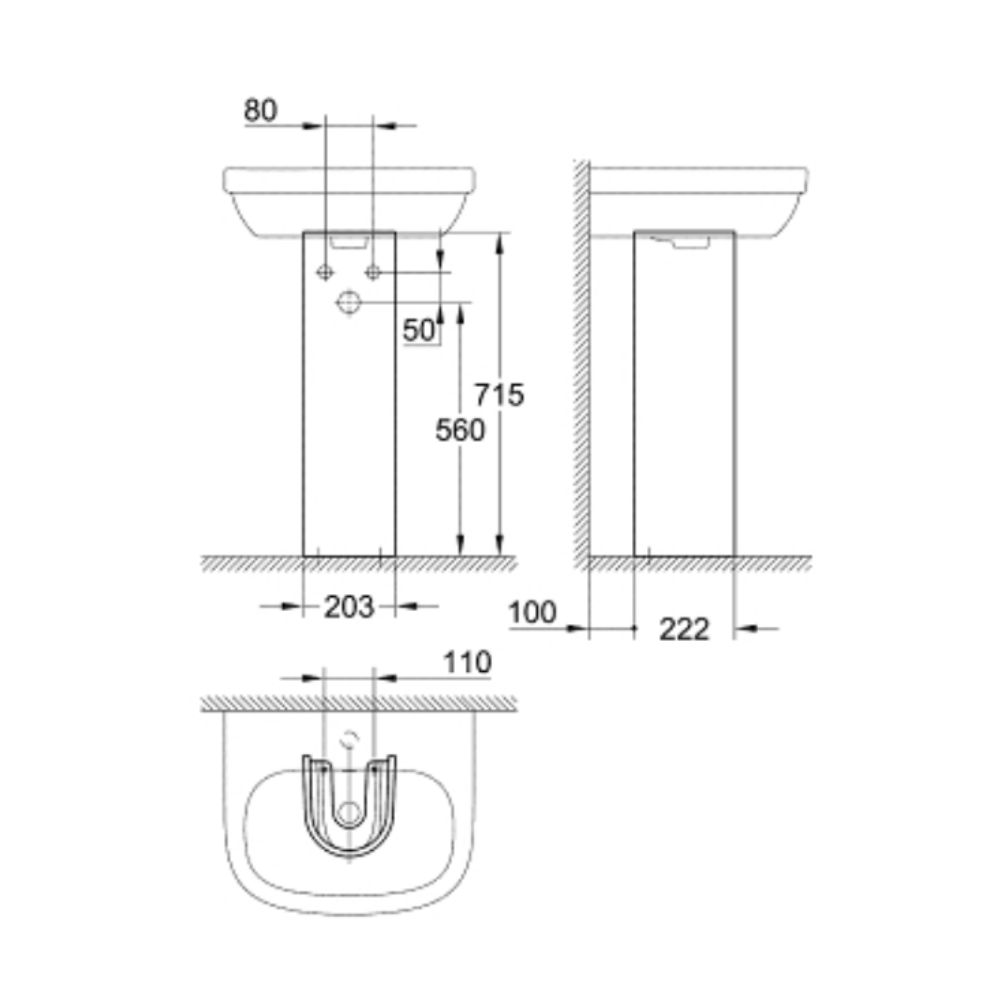 Chân chậu lavabo dài Euro Ceramic GROHE 39202000