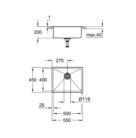 Chậu rửa chén K700 Grohe 31726SD0