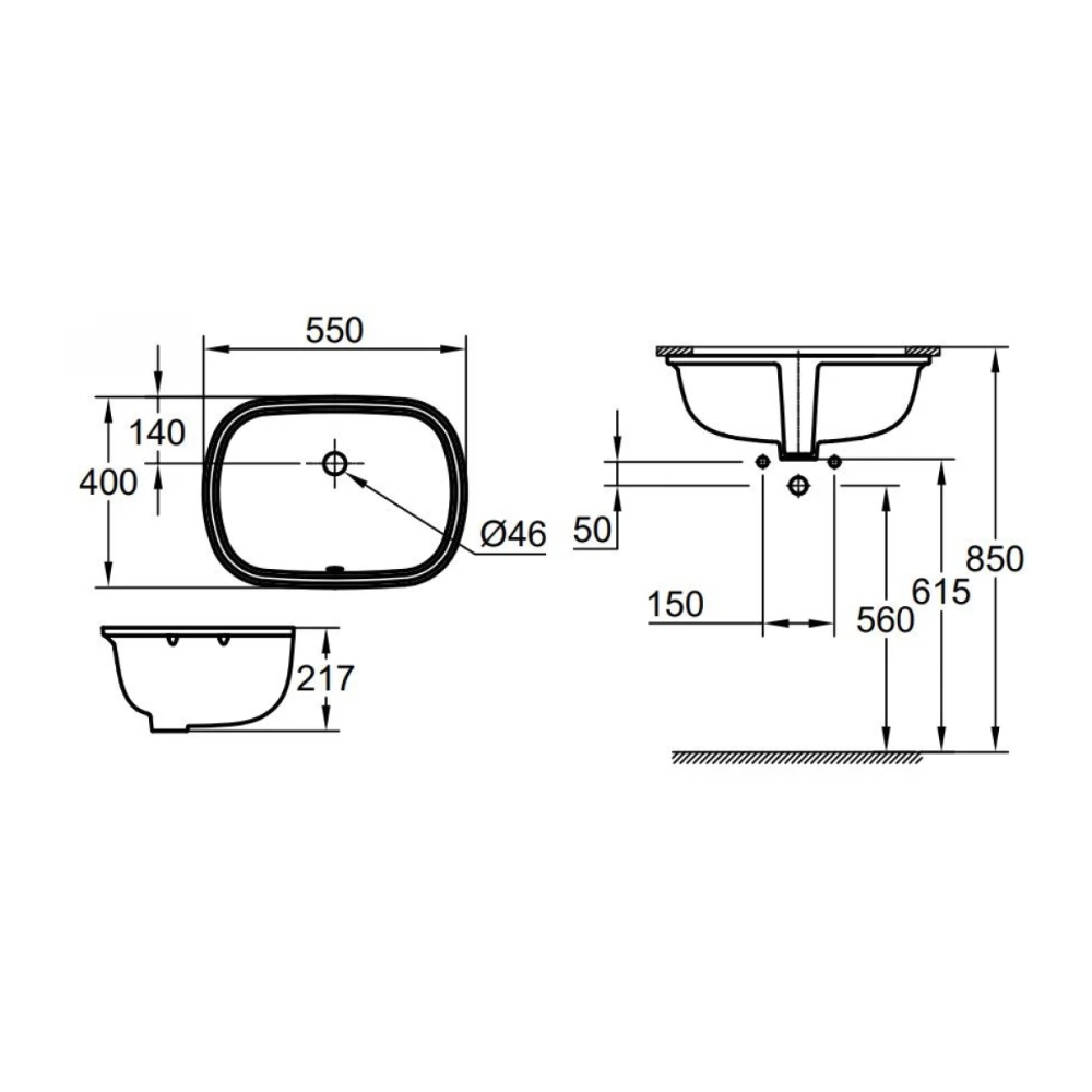 Chậu rửa mặt lavabo âm bàn GROHE 101022SH00
