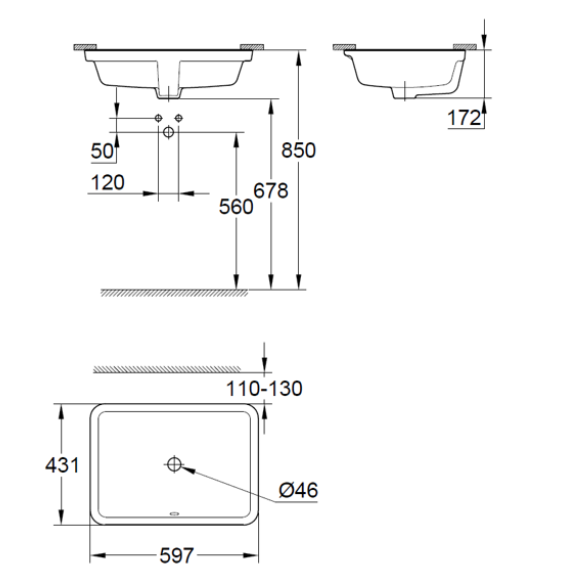 Chậu rửa mặt lavabo âm bàn GROHE 3970900H
