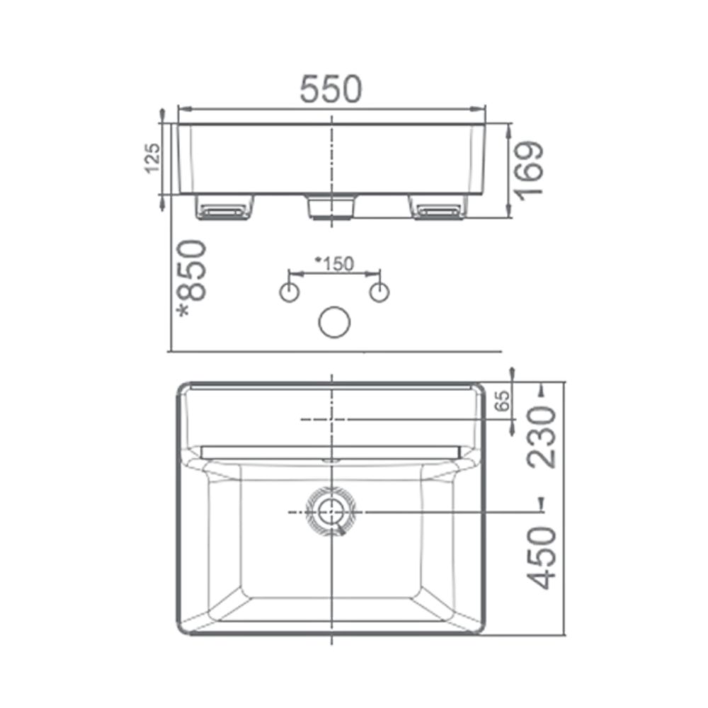 Chậu rửa mặt lavabo bán âm GROHE 120128