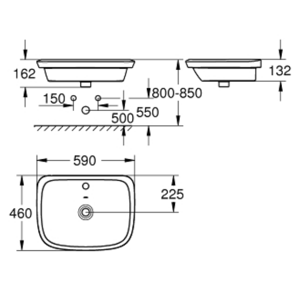 Chậu rửa mặt lavabo bán âm Eurostyle GROHE 39276000