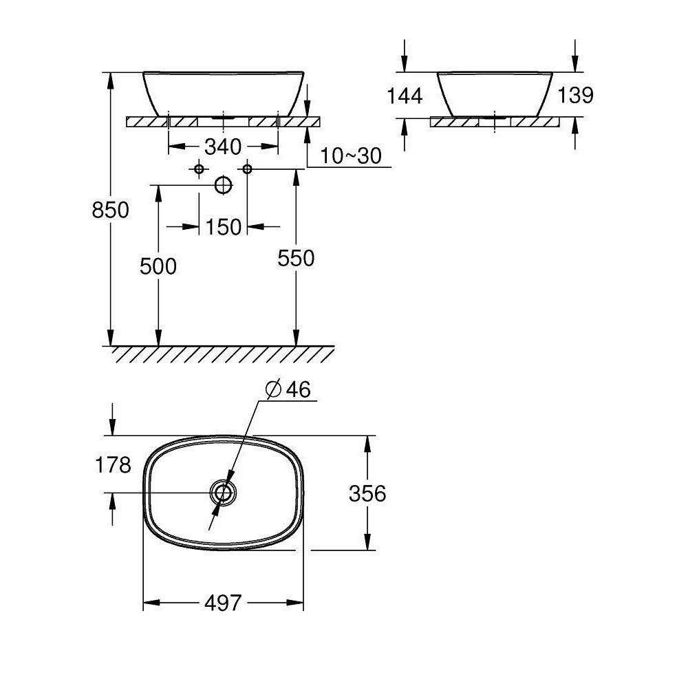 Chậu rửa lavabo đặt bàn GROHE 104589SH00