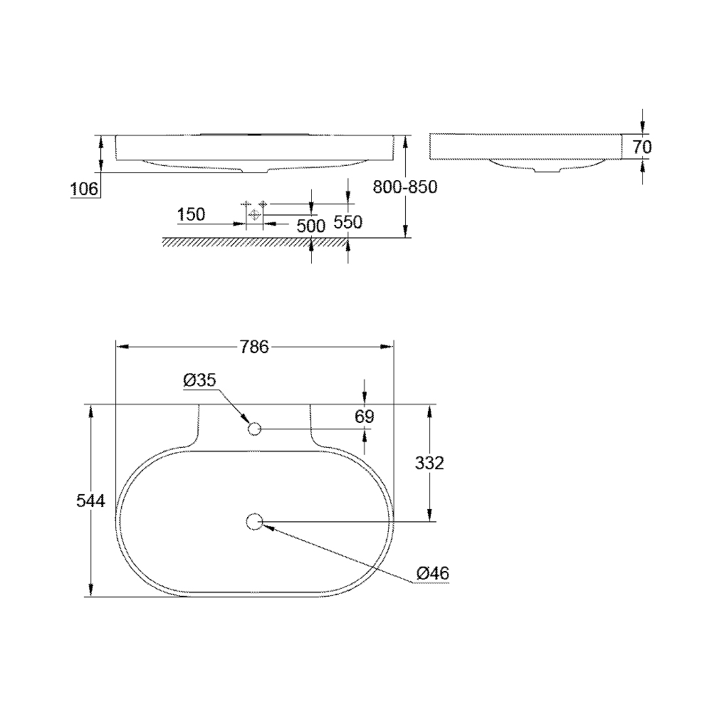 Chậu rửa lavabo đặt bàn Eurocosmo GROHE 39070001