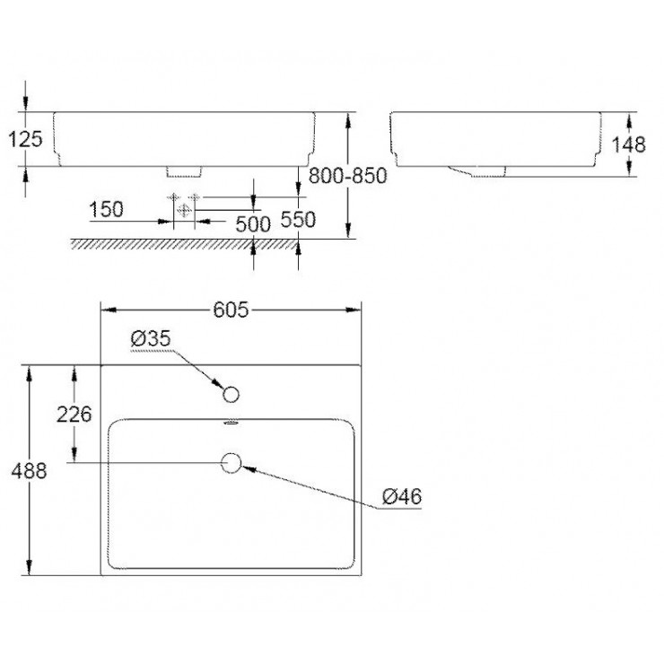 Chậu lavabo đặt bàn EuroCube GROHE 39234000