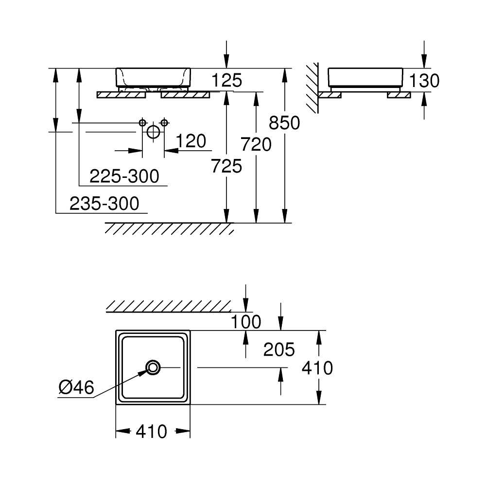 Chậu rửa lavabo đặt bàn Cube Ceramic GROHE 3948200H