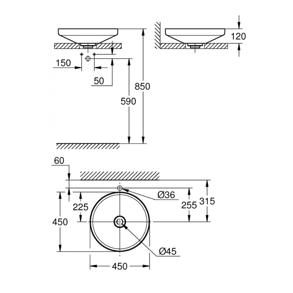 Chậu lavabo đặt bàn AIRIO GROHE 3995500H