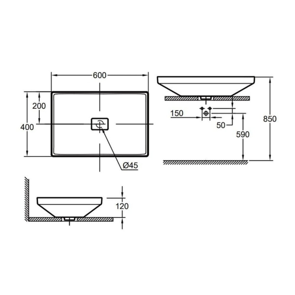Chậu lavabo đặt bàn AIRIO GROHE 3995900H