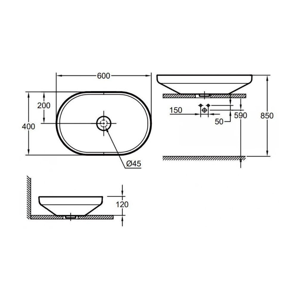 Chậu lavabo đặt bàn AIRIO GROHE 3996300H