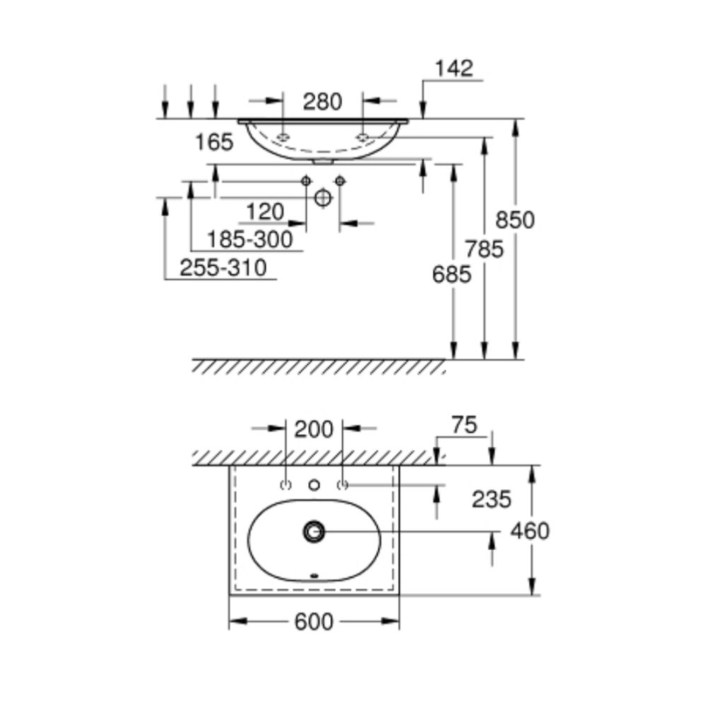Chậu rửa lavabo treo tường Essence GROHE 3956800H