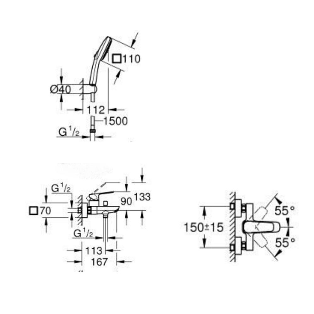 Bộ sen tắm nóng lạnh Cubeo GROHE 1018140000