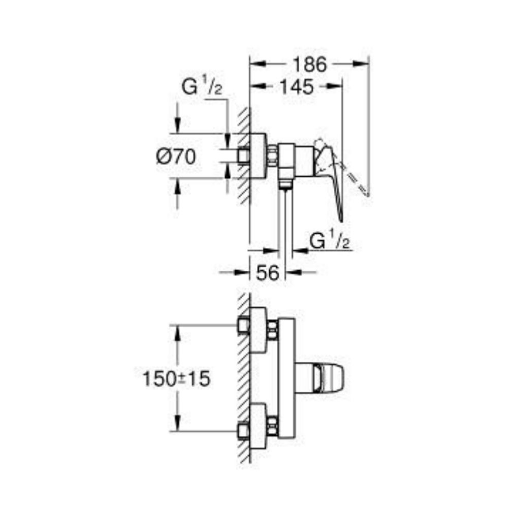 Củ sen tắm nóng lạnh Cubeo GROHE 1018240000