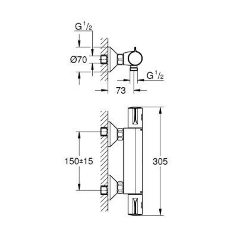 Củ sen tắm nhiệt độ Grohtherm 800 GROHE 1022022430