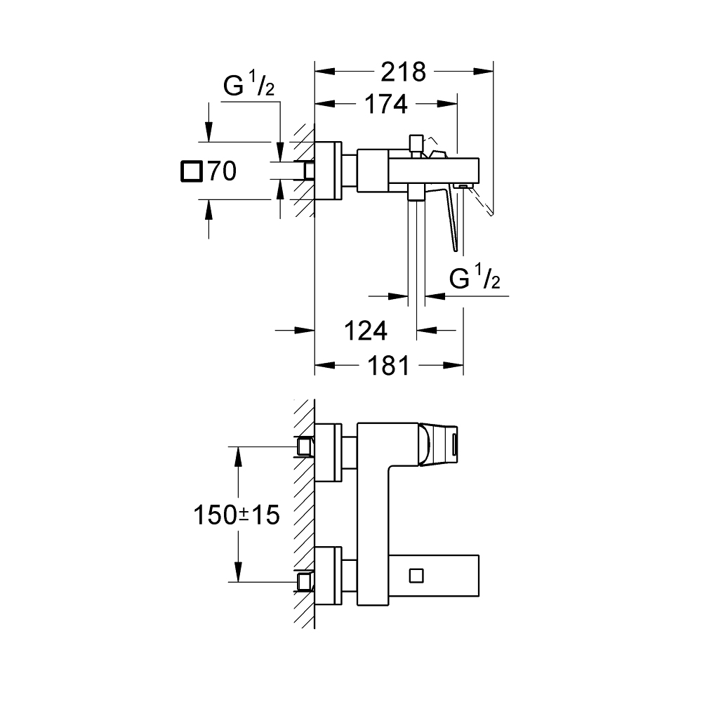 Củ sen tắm nóng lạnh Eurocube Grohe 23140000