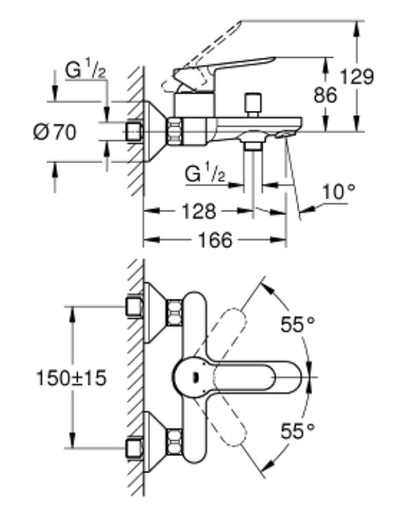 Củ sen tắm nóng lạnh BauEdge GROHE 23605000