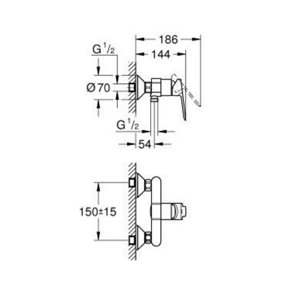 Củ sen tắm nóng lạnh BauEdge GROHE 23636000