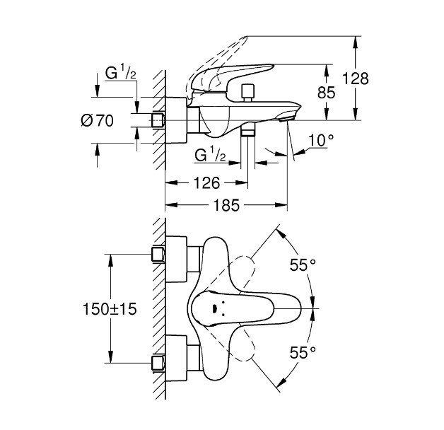 Củ sen tắm nóng lạnh Eurostyle GROHE 23726003