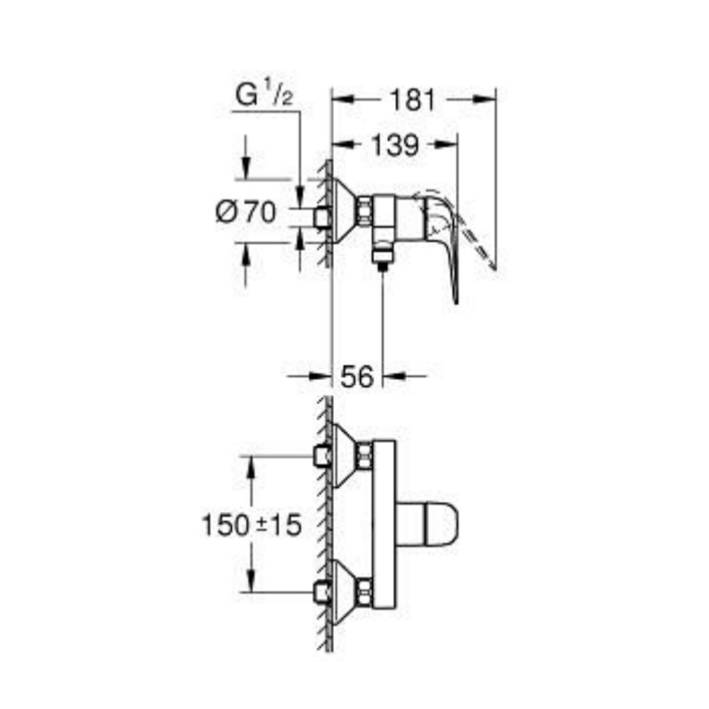 Củ sen tắm nóng lạnh Euroeco GROHE 24292001