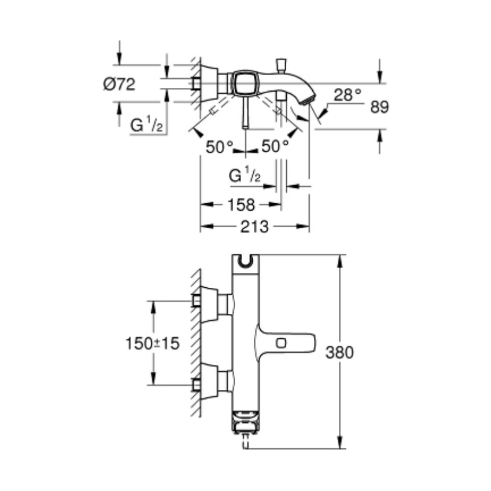 Củ sen tắm nóng lạnh Grandera GROHE 24374IG0