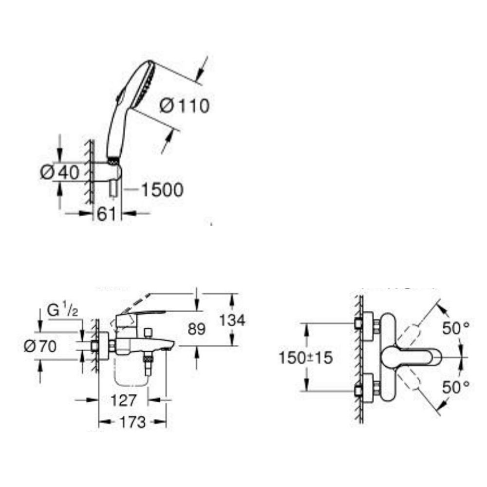 Bộ sen tắm nóng lạnh Eurostyle Cosmopolitan GROHE 25275002