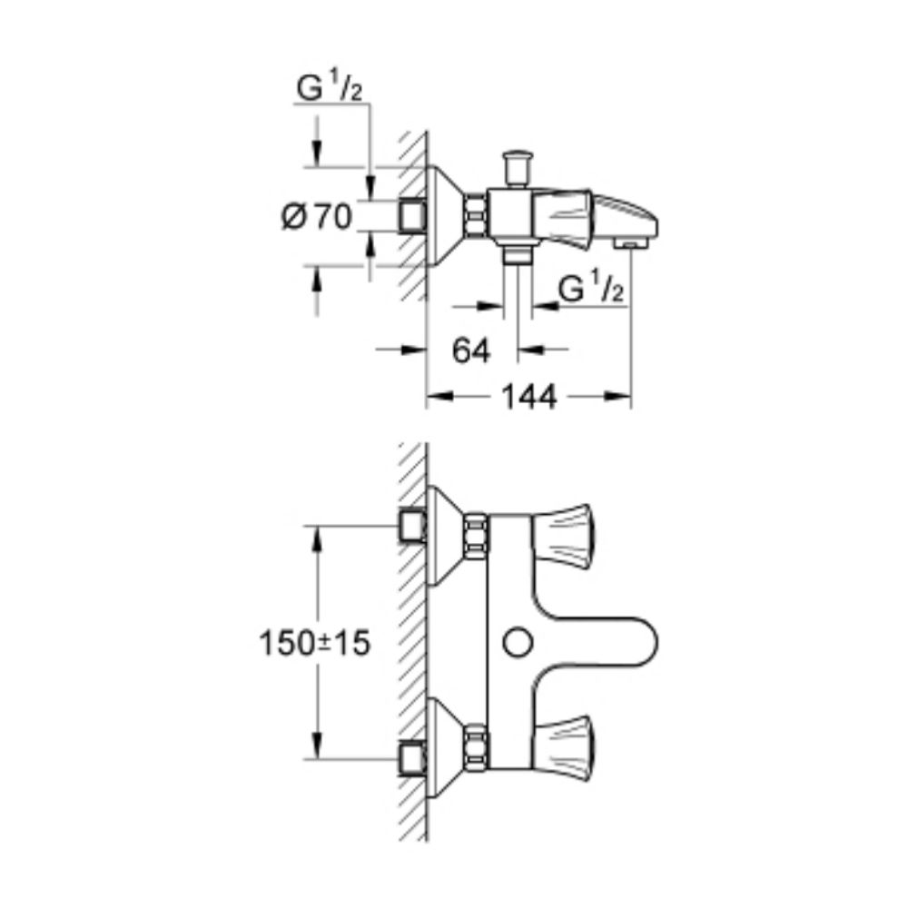 Củ sen tắm nóng lạnh Costa L GROHE 25450001