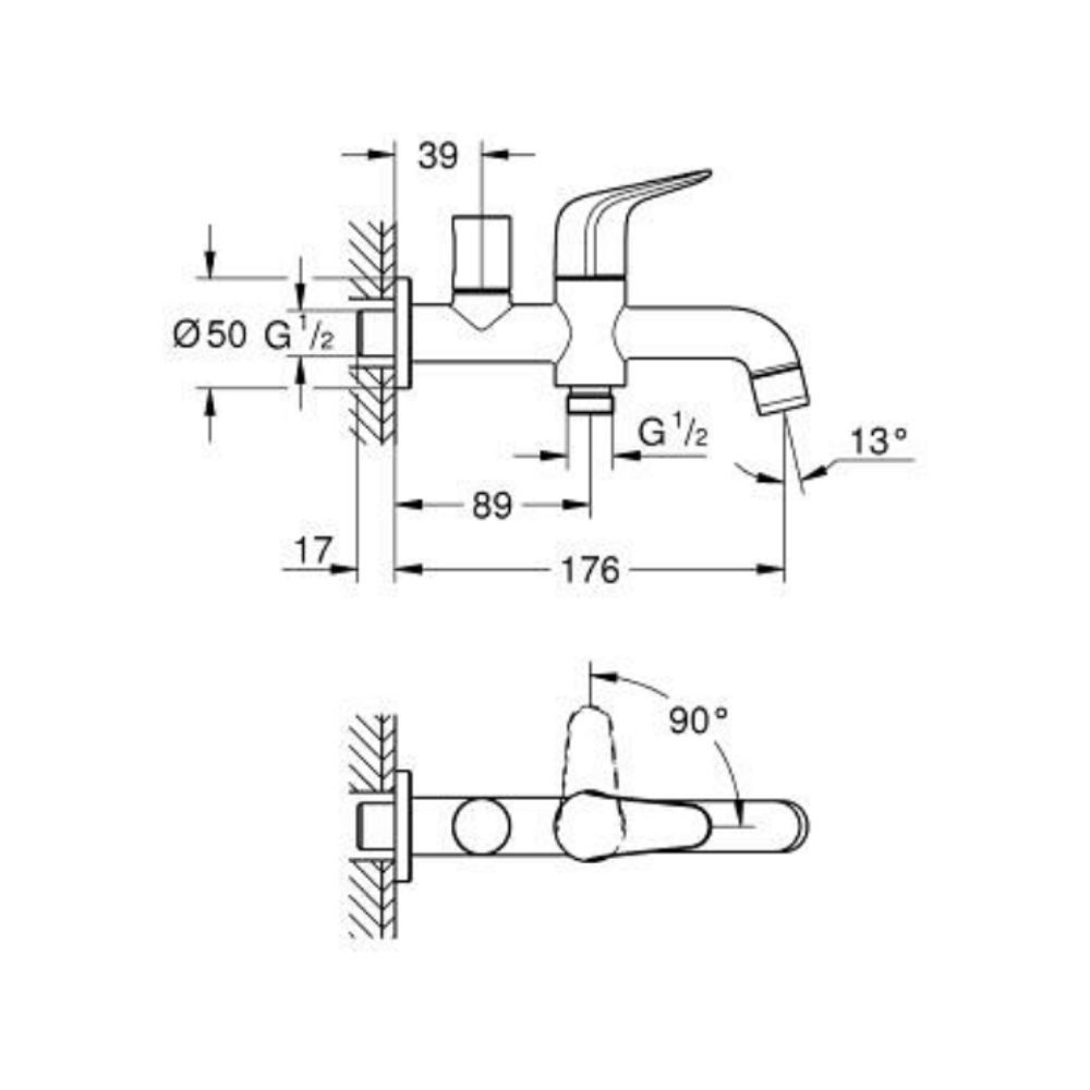 Củ sen tắm nước lạnh EuroEco GROHE 29376001