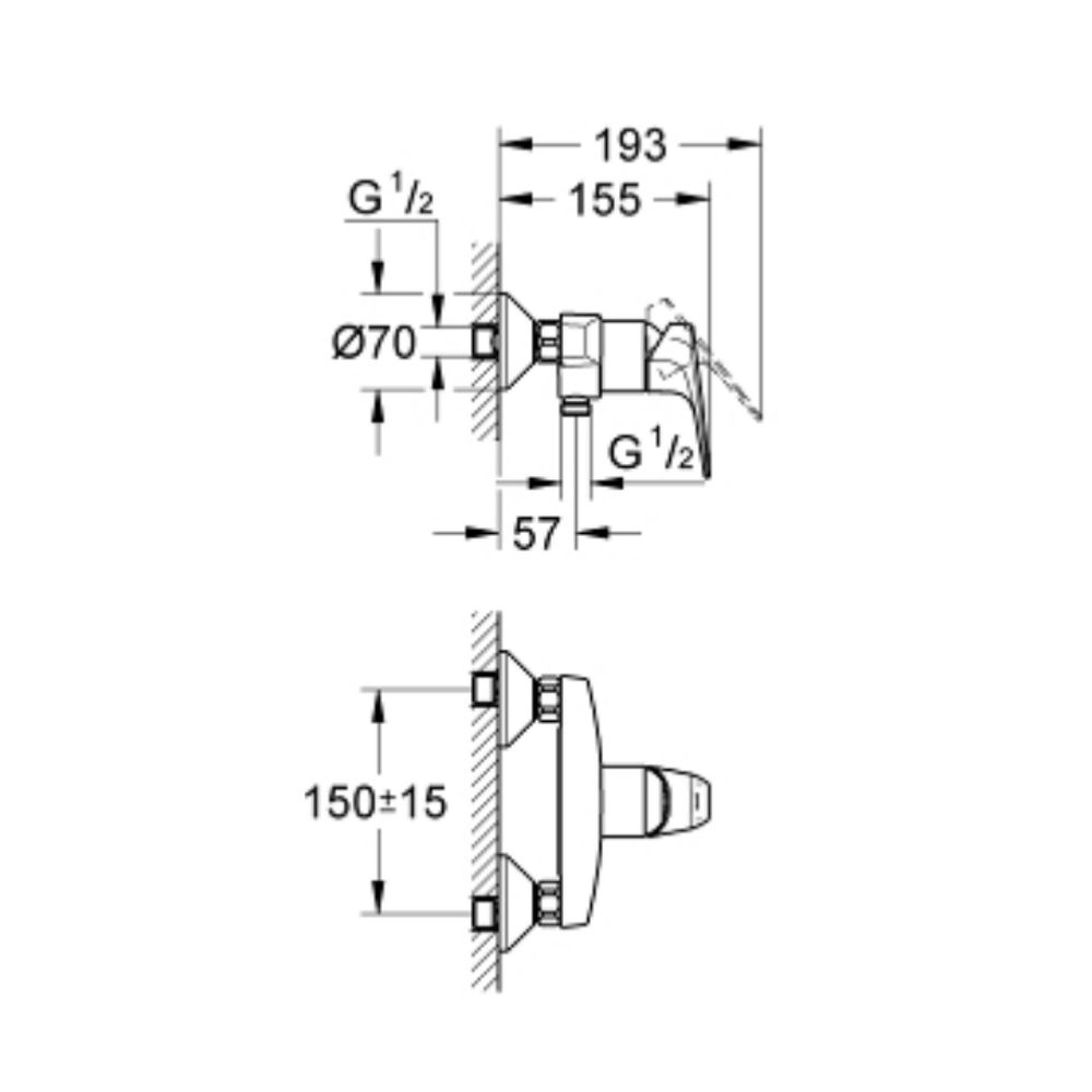 Củ sen tắm nóng lạnh BauFlow GROHE 32812000