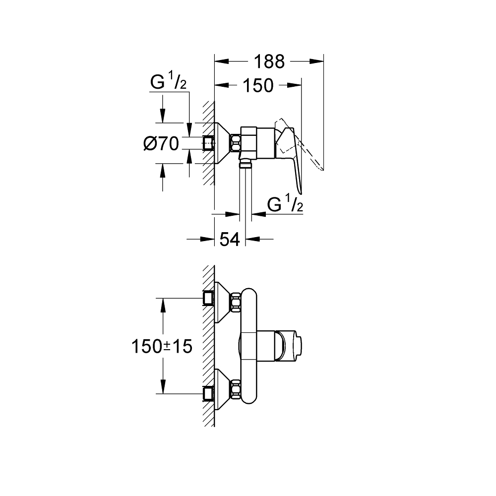 Củ sen tắm nóng lạnh BauEdge GROHE 32821000