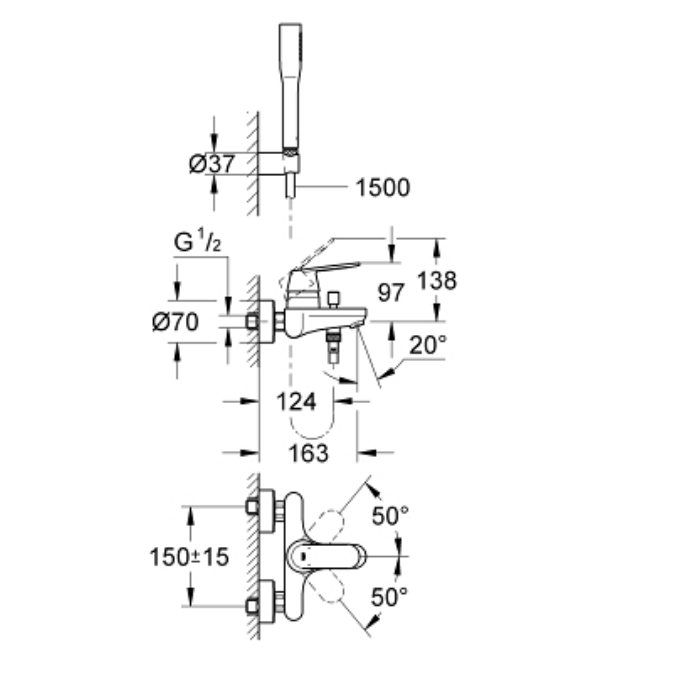 Sen tắm nóng lạnh Eurosmart Cosmo Grohe 32832000