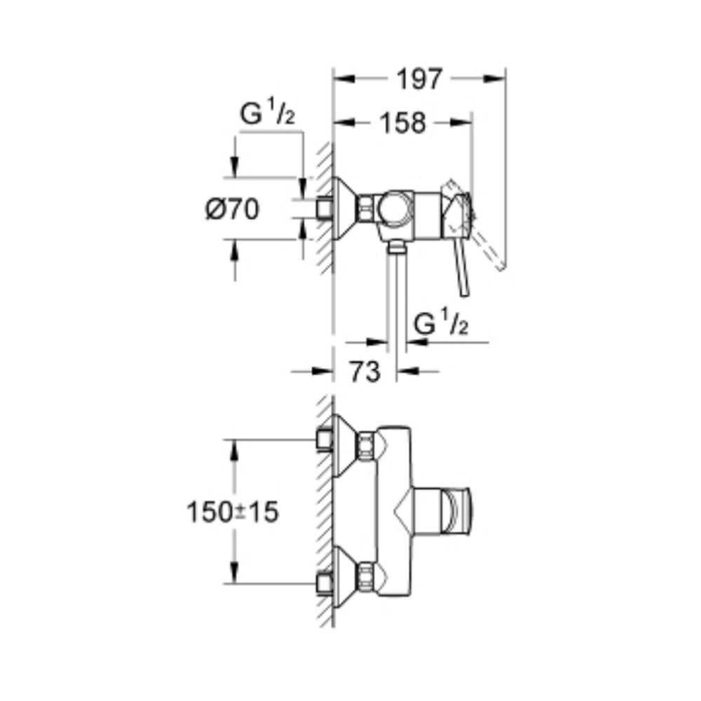 Củ sen tắm nóng lạnh BauClassic GROHE 32867000