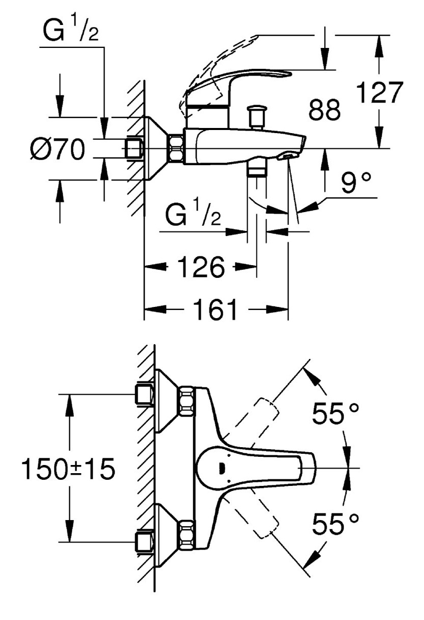 Củ sen tắm nóng lạnh Eurosmart Grohe 33300002