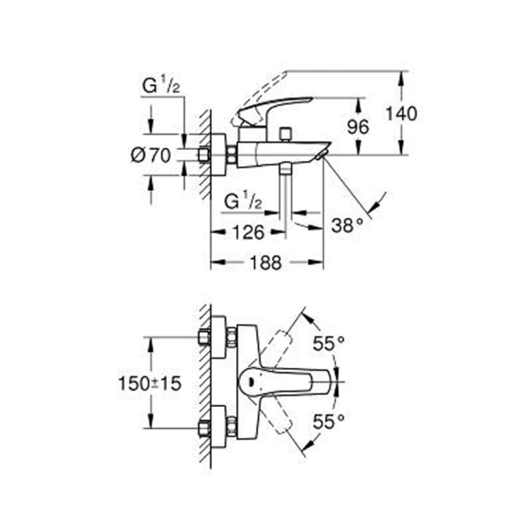 Củ sen tắm nóng lạnh EuroSmart GROHE 33300003