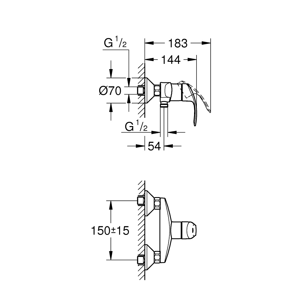 Củ sen tắm nóng lạnh Eurosmart GROHE 33555002
