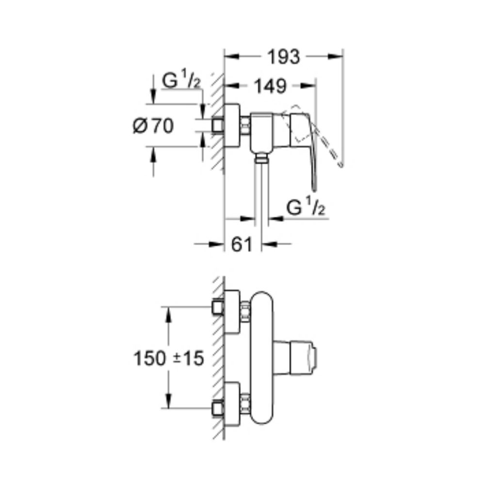 Củ sen tắm nóng lạnh Atrio GROHE 33590002