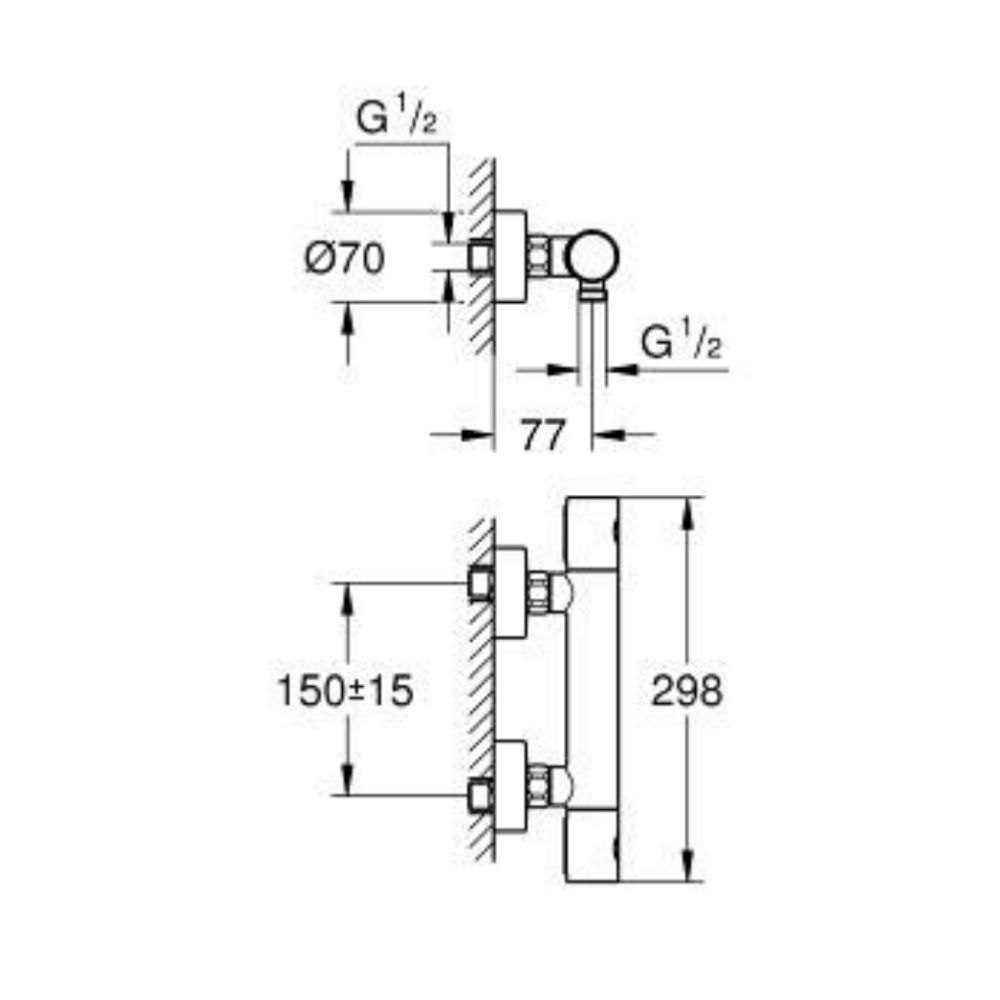 Củ sen tắm nhiệt độ Grohtherm 1000 Cosmopolitan M GROHE 34065002