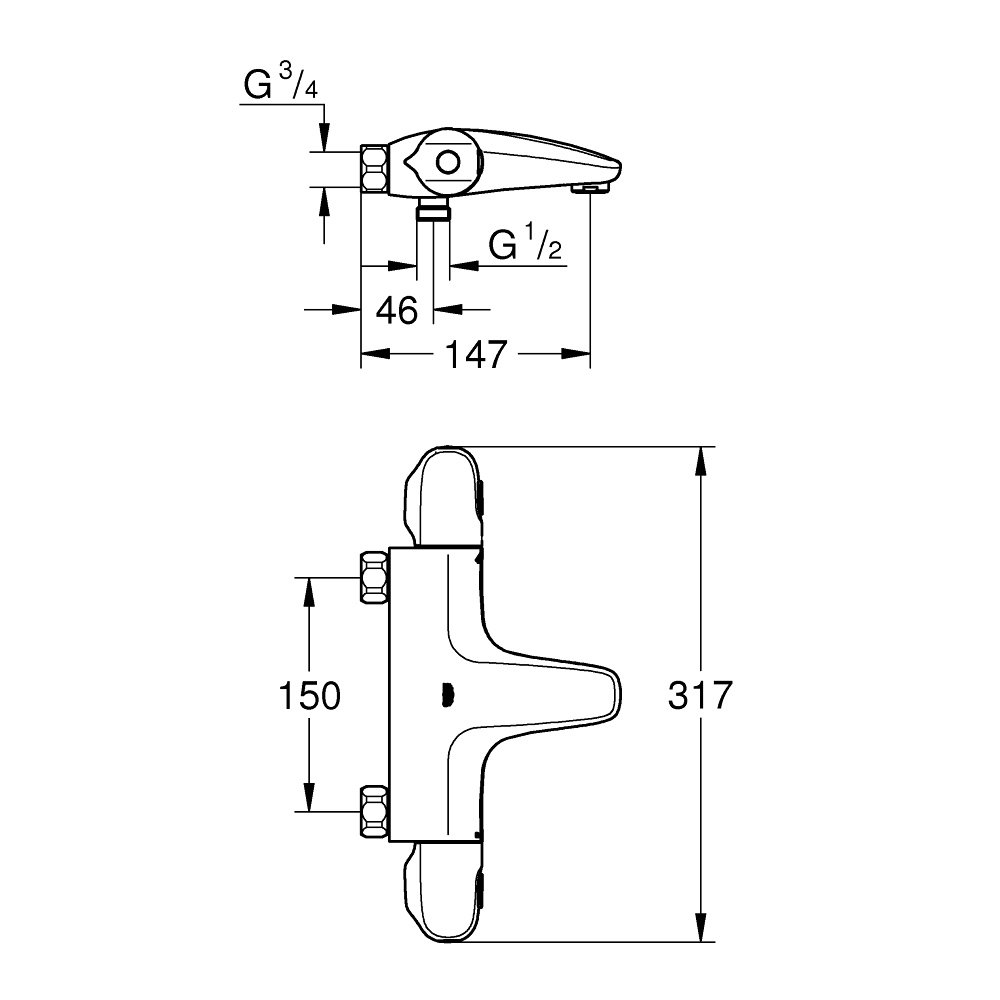 Củ sen tắm nhiệt độ Grohtherm 1000 GROHE 34156003
