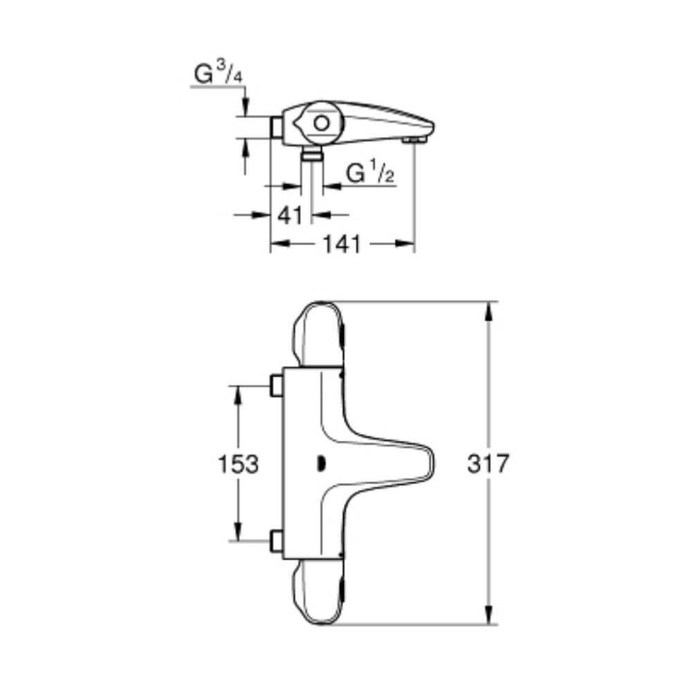 Củ sen tắm nhiệt độ Grohtherm 1000 GROHE 34158003
