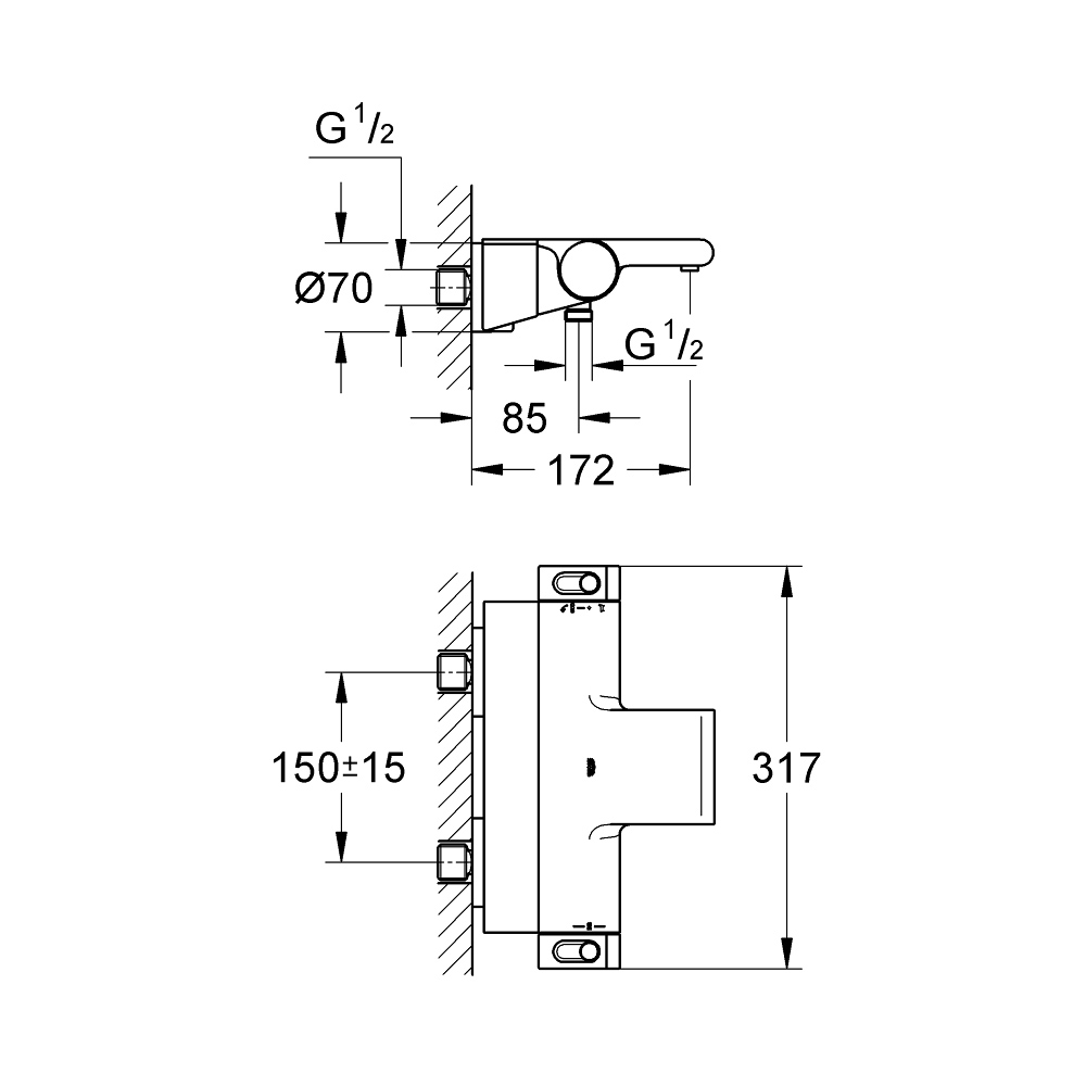 Củ sen tắm nhiệt độ Grohtherm 2000 GROHE 34464001