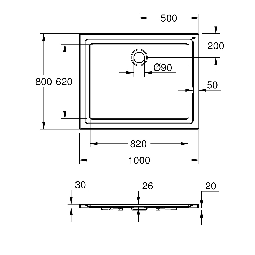 Đế phòng tắm đứng GROHE 39306000