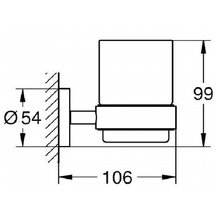 Bộ giá và ly thủy tinh gắn tường Essentials GROHE 40447001