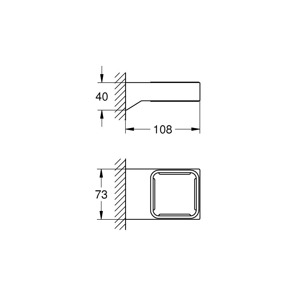Giá đỡ ly thủy tinh hoặc dĩa và hộp xịt xà phòng Selection Cube GROHE 40865000