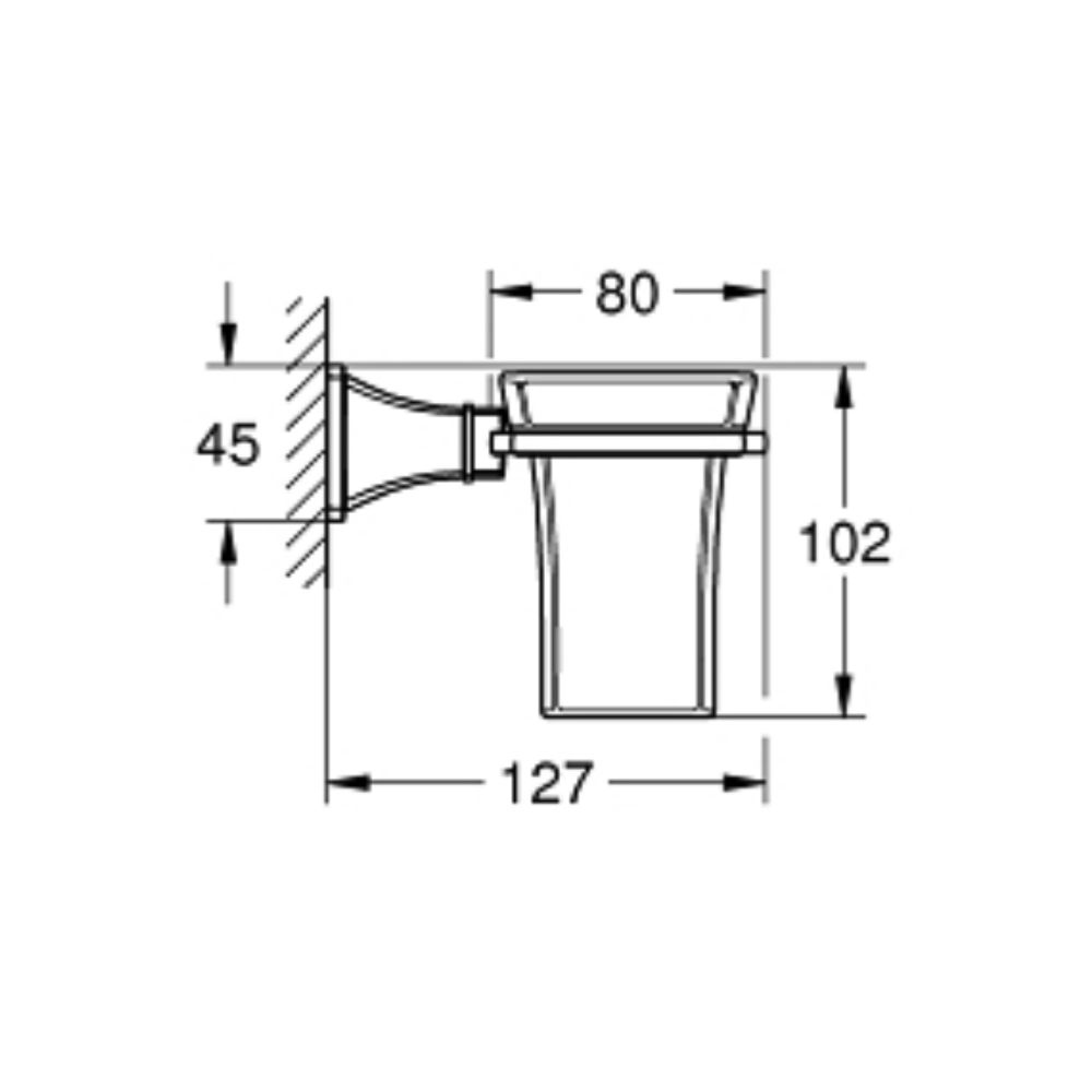 Bộ giá và ly sứ gắn tường Grandera GROHE 40909IG0