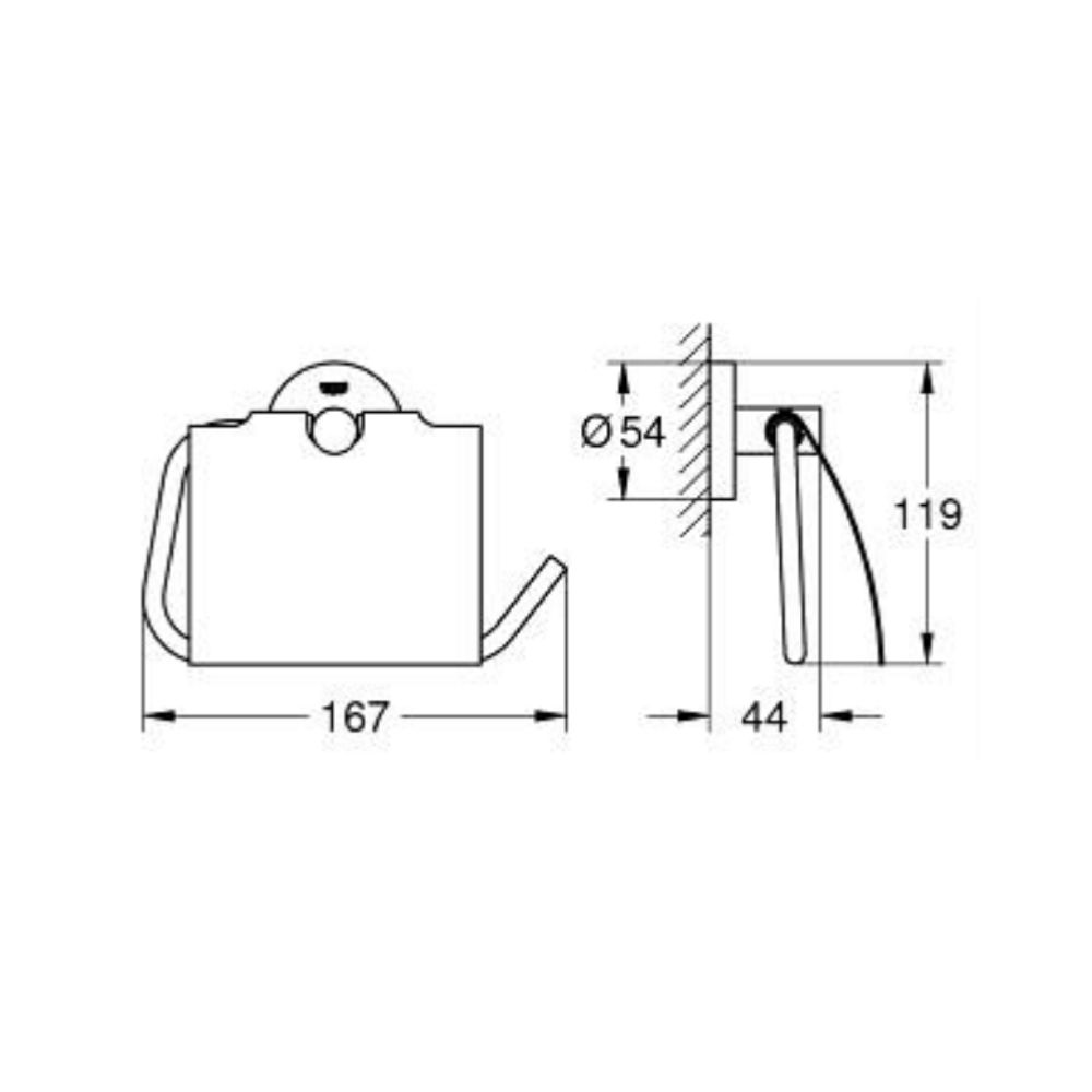 Lô giấy vệ sinh có nắp Essentials GROHE 1024652430