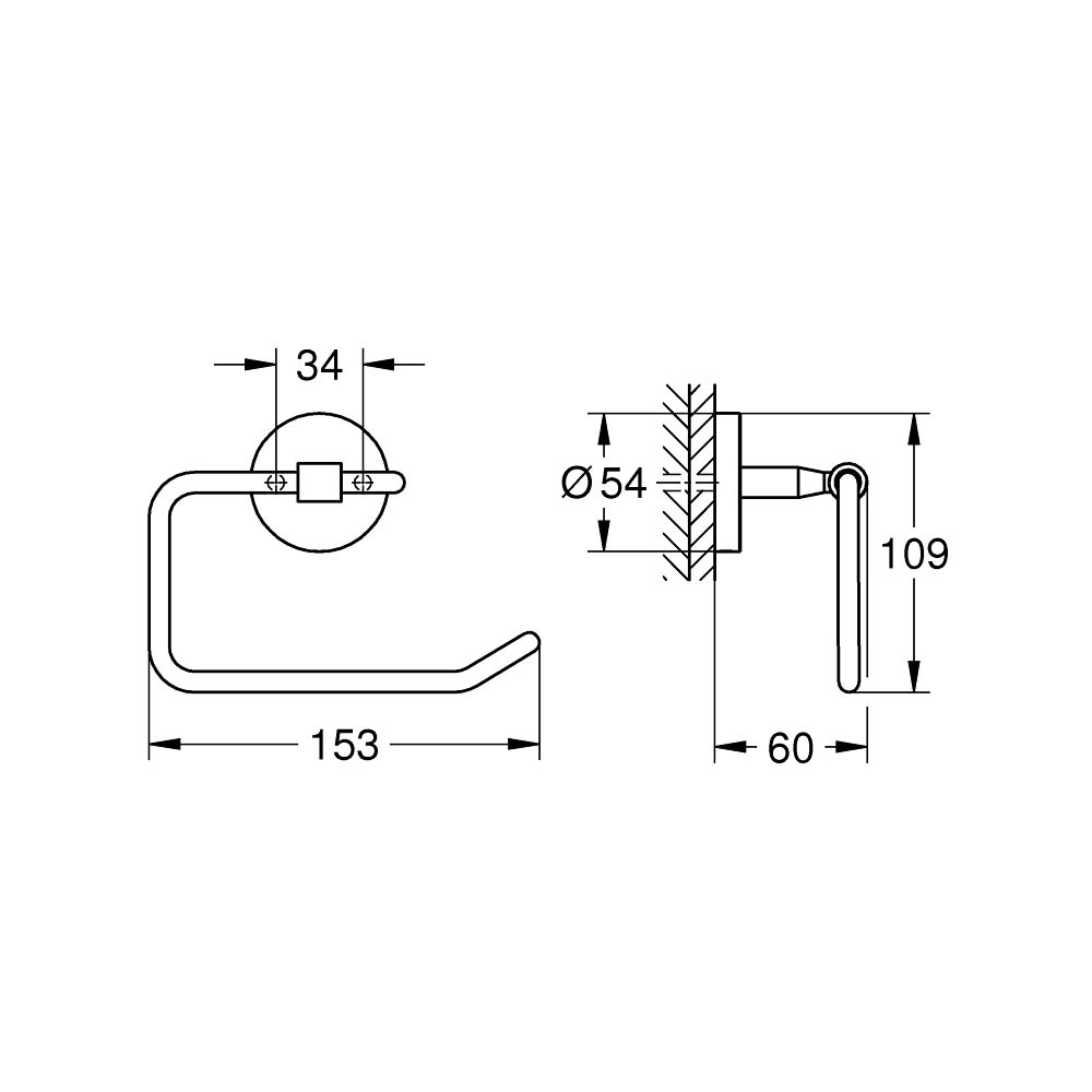 Lô giấy vệ sinh Bau Cosmopolitan GROHE 40457001