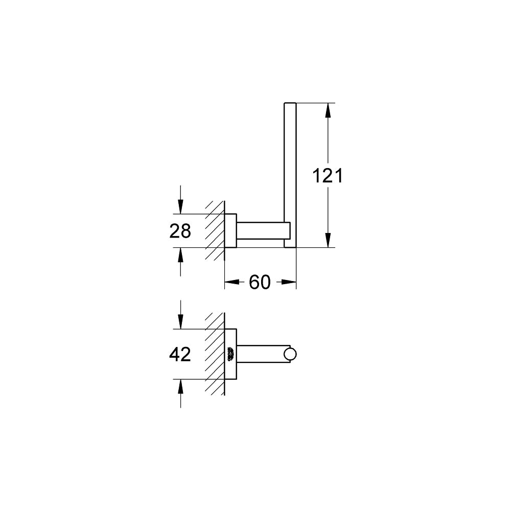 Móc treo giấy Essentials Cube GROHE 40623001