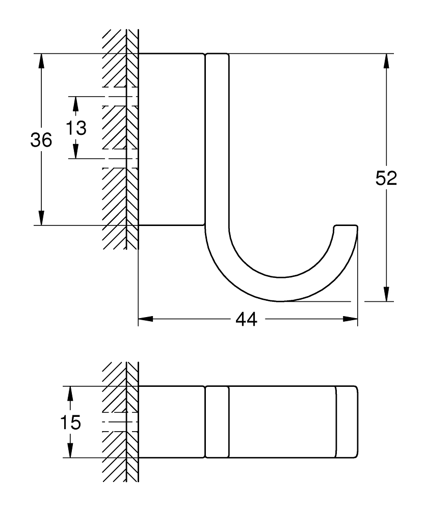 Móc áo đơn Selection GROHE 41039000