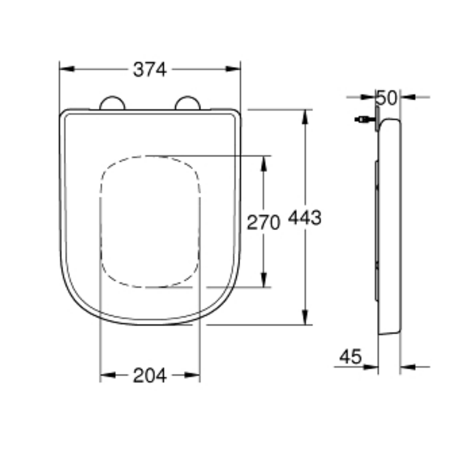 Nắp bồn cầu đóng êm Euro Ceramic Grohe 39330000